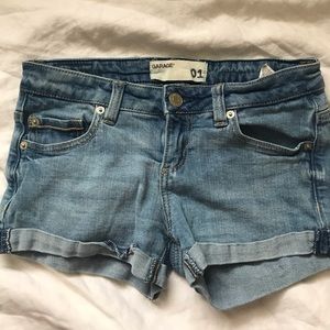 Garage low rise jean shorts